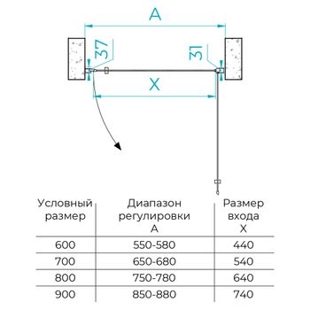 Душевая дверь  80*195 RGW Dolphin TN-03 Хром/Прозрачное/6 мм (Easy) — фото 11, Распашные душевые двери