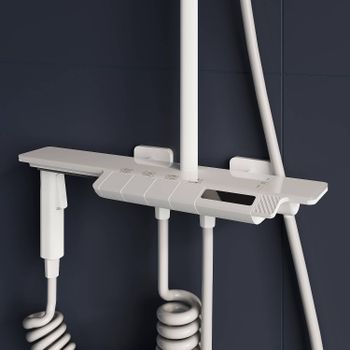 Душевая стойка RGW SP-35-W Белая Головной душ/Термостат (Гигиенический душ) — фото 6, Душевые стойки