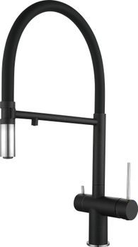 Rivelato Смеситель для кухни Adria U-обр. гибкий излив с краном питьевой воды D-35мм nero cromo арт. — фото 1, Смесители для кухни