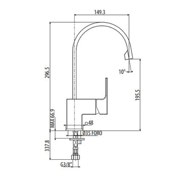 Смеситель для раковины Gattoni Kubik 2549/25C0 Хром — фото 2, Смесители для раковины