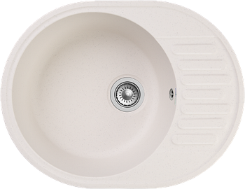 GRANFEST Мойка QUARZ 58 1-чаша+крыло 620*480мм белый арт.GF-Z- — фото 1, Кухонные мойки