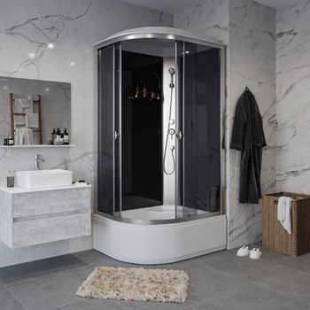 Душевая кабина Niagara Eco E120/80/40R/TN (120х80х215) высокий поддон(40см),стекло тонированное,4 ме — фото 1, Душевые кабины