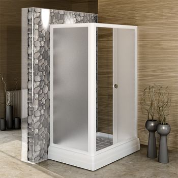 Душевой уголок Radomir Верчелли 121x84 R 1-03-1-2-0-0121 с поддоном профиль Белый стекло матовое — фото 3, Прямоугольные душевые уголки