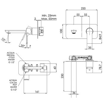 Смеситель для раковины Remer Energy EY15L Хром — фото 2, Смесители для раковины