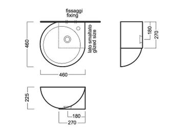 Раковина Hatria You and Me 46 L Y0H601 угловая Белая — фото 3, Мини-раковины