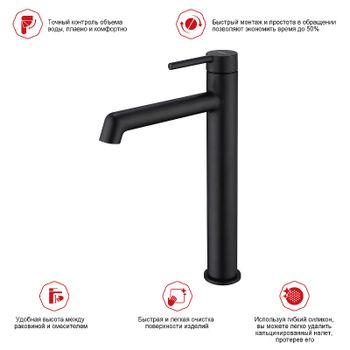 Смеситель для раковины Raglo R20.15.06 Черный матовый — фото 11, Смесители для раковины