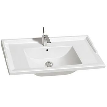 Раковина CeramaLux 80 NYJ840-80 Белая — фото 1, Раковины встраиваемые сверху