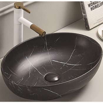 Раковина-чаша CeramaLux 52 78166MBM Черная матовая — фото 1, Раковины накладные