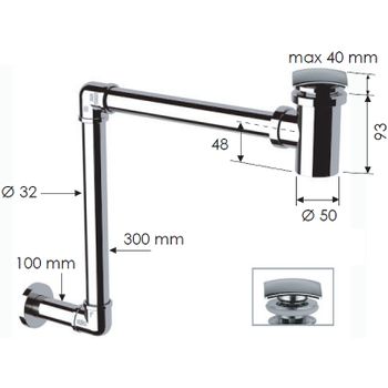Сифон для раковины Remer 985S Хром — фото 2, Сифоны для раковины