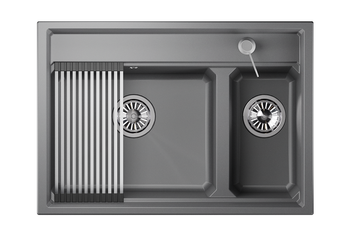 Granula-KS-7302, АЛЮМИНИУМ, кухонная мойка, кварц — фото 1, Кухонные мойки