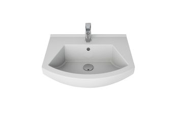 АЛЬФА, 55 см, мебельный умывальник, керамический — фото 2, Мини-раковины