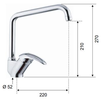 Смеситель для кухни Remer Ten T42U Хром — фото 2, Смесители для кухни
