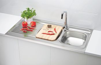 Мойка для кухни накладная CLASSIC 100R NAT-60 1200X600 правая в комплекте с сифоном 1071240, — фото 2, Кухонные мойки