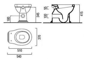 Унитаз GSI Classic 871111 приставной без бачка и сиденья — фото 4, Приставные унитазы