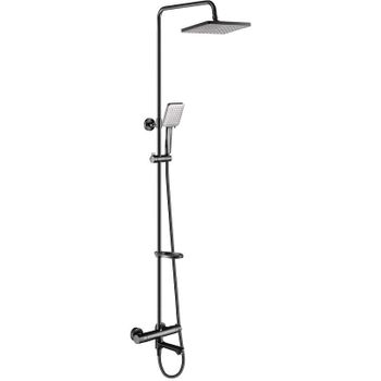 Душевая система Swedbe Hermes 5117B с термостатом Черная матовая — фото 1, Душевые стойки