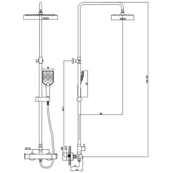 Душевая система Lemark Yeti LM7860C с термостатом Хром — фото 2, Душевые стойки