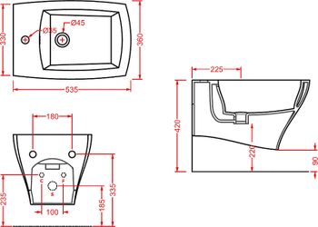 Биде Artceram Jazz JZB001 01 00 подвесное Белое — фото 5, Биде подвесные