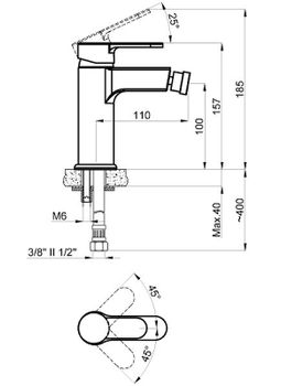 Смеситель для биде Azario Tevis AZ-15496601 Хром — фото 2, Смесители для биде