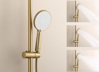 Душевая система Raglo R20.24.03 Золото матовое — фото 17, Душевые стойки