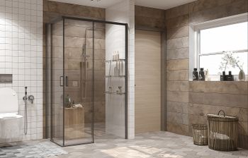 Душевой уголок Ambassador Queen 120х80 11011205RBlack профиль Черный стекло прозрачное — фото 6, Прямоугольные душевые уголки