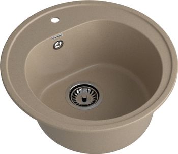 GRANFEST Мойка RONDO 510 1-чаша D-508мм песочный арт.GF- — фото 1, Кухонные мойки