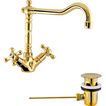 Смеситель для раковины Remer Liberty 13ALIDO Золото — фото 1, Смесители для раковины