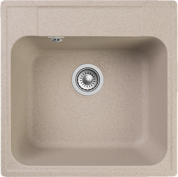 GRANFEST Мойка QUARZ 48 1-чаша 480*480мм песочный арт.GF-Z- — фото 1, Кухонные мойки