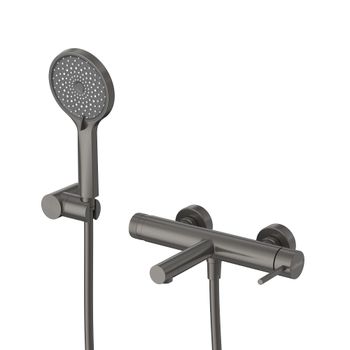 Смеситель для ванны и душа в комплекте с ручным душем, шлангом и держателем CEZARES RELAX-VD-GM — фото 1, Смеситель для ванны