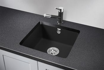 Granula-3601, ЧЁРНЫЙ, кухонная мойка, кварц — фото 2, Кухонные мойки