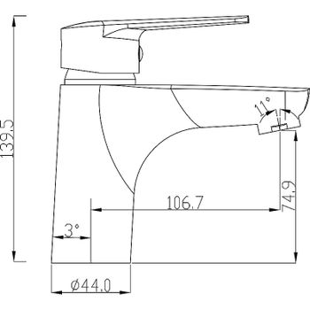 Смеситель для раковины Swedbe Mars 1710 Хром — фото 2, Смесители для раковины