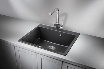 Granula-6001, ТУРМАЛИН, кухонная мойка, кварц — фото 2, Кухонные мойки