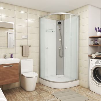 Душевая кабина Niagara Eco E90/13/MT/BK (90х90х200) низкий поддон(13см),стекло матовое,3 места — фото 3, Душевые кабины