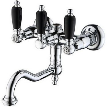 Смеситель для ванны Caprigo Adria-Classic Black Edition 03B-518-crm Хром — фото 1, Смеситель для ванны