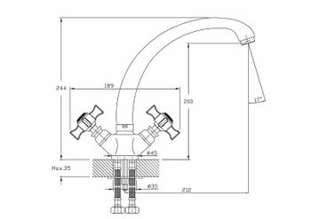 Смеситель для кухни Haiba HB4724 Хром — фото 2, Смесители для кухни