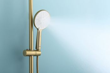 Душевая система Raglo R20.26.03 с термостатом Золото матовое — фото 21, Душевые стойки