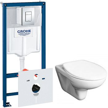 Комплект унитаза Roca Mateo 346200000+ZRU9302815 с инсталляцией Grohe Rapid SL 38775001 с сиденьем и — фото 1, Комплекты унитаз + инсталляция