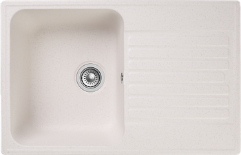 GRANFEST Мойка QUARZ 78 1-чаша+крыло 740*480мм белый арт.GF-Z- — фото 1, Кухонные мойки