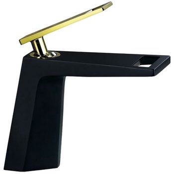 Смеситель для раковины Bronze de Luxe Quadro A919B Черный Золото — фото 1, Смесители для раковины