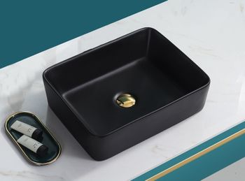 Раковина-чаша CeramaLux 47 9103MB Черная матовая — фото 3, Раковины накладные