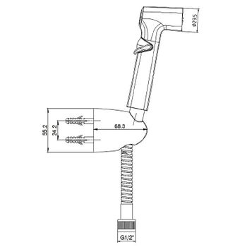 Гигиенический душ E.C.A. 402111048C1EX Черный матовый — фото 2, Гигиенические души