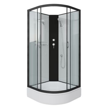 Душевая кабина Niagara Classic NG-6703-14BK (80х80х200) средний поддон(26см),черный,стекло прозрачно — фото 1, Душевые кабины