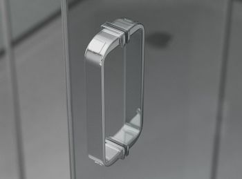 Душевой уголок Ambassador Queen 100х100 11011102 профиль Хром стекло прозрачное — фото 2, Душевые уголки четверть круга