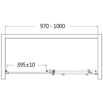 Душевая дверь AQUAme 100 AQM4803-10 профиль Хром стекло прозрачное — фото 2, Раздвижные душевые двери