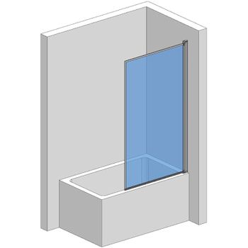 Шторка на ванну AQUAme 80 R AQM2859-R профиль Черный матовый стекло прозрачное — фото 4, Неподвижные шторки для ванной