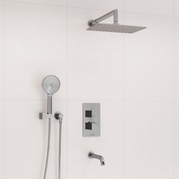 A171519 Thermo Встраиваемый комплект для ванны с верхней душевой насадкой, лейкой и изливом — фото 2, Встраиваемые душевые комплекты