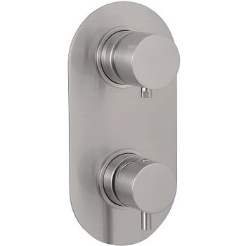 Смеситель для душа Remer Minimal Thermo NT93KBNPO с термостатом Никель брашированный — фото 1, Смеситель для душа