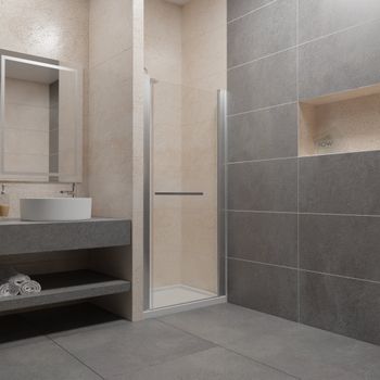 Душевая дверь  80*185 RGW PA-03 Хром/Шиншила/6 мм (770-785) — фото 1, Распашные душевые двери