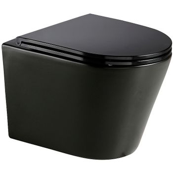 Унитаз AQUAme AQM2001MB подвесной Черный матовый с сиденьем Микролифт — фото 1, Подвесные унитазы
