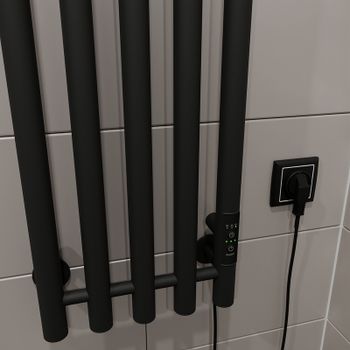 Электрический полотенцесушитель Altasan АргоЛюкс 120х27 АргоЛюкс12027ЧМ Черный муар — фото 3, Электрические полотенцесушители