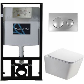 Комплект унитаза с инсталляцией Azario Nova AZ-8010-1000+AZ-8200-0011+AZ-2216 SP с сиденьем Микролиф — фото 1, Комплекты унитаз + инсталляция